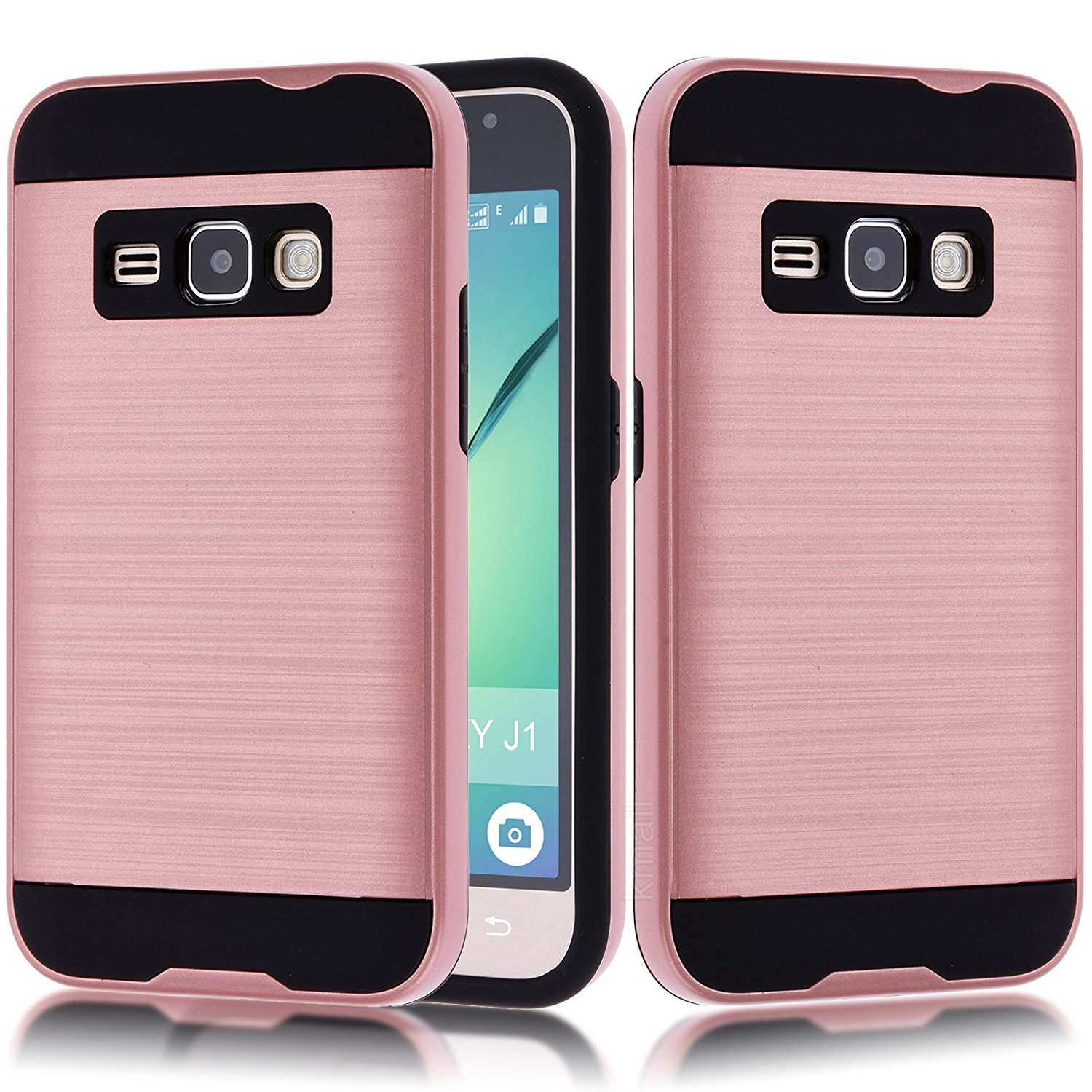 Samsung Galaxy J1 (2016) / Amp 2 / Express 3 / Galaxy Luna Armor Hybrid Case (Rose Gold)